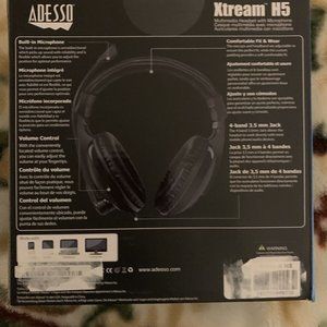 Adesso Xtream H5 - Multimedia Headset Microphone, Black